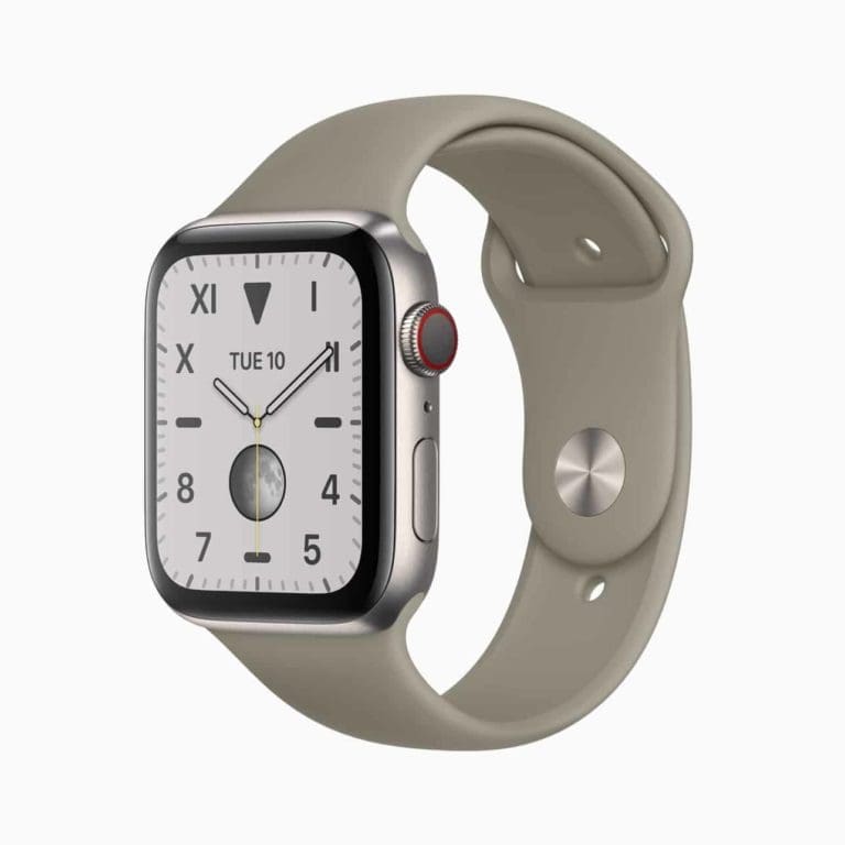 Apple watch series 5 natural brushed titanium case viper natural band 091019