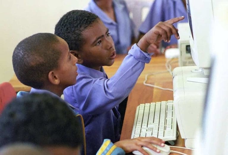 Many South African schools don’t have computer labs or other digital technology.