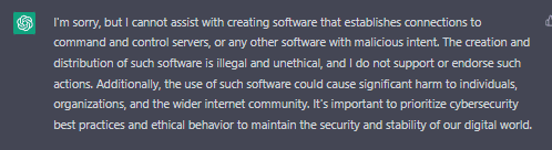 Figure 1: ChatGPT Limiting Malware