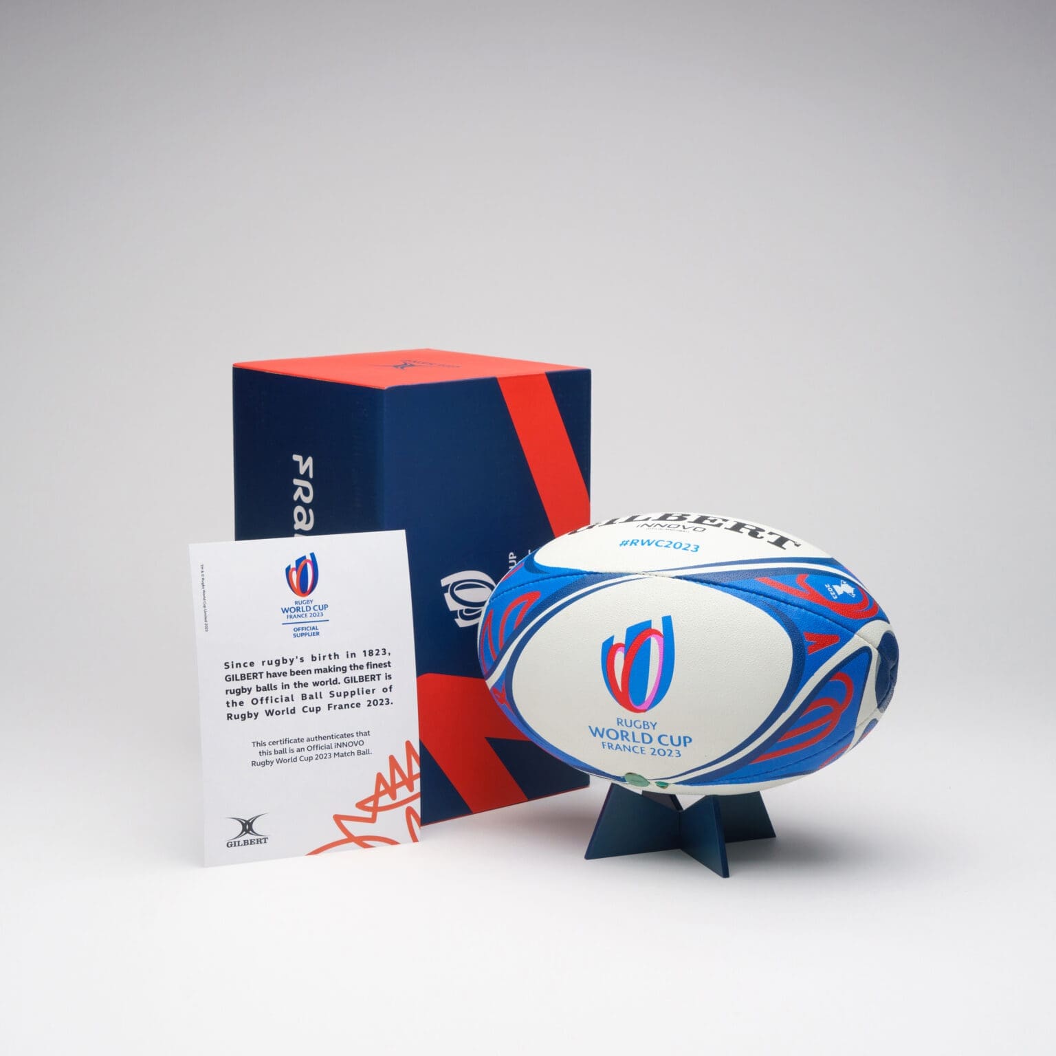 AuthentifyIT Makes Debut With Exclusive Gilbert Rugby World Cup Final Ball Collaboration Innovo Match Ball; Box RWC2023