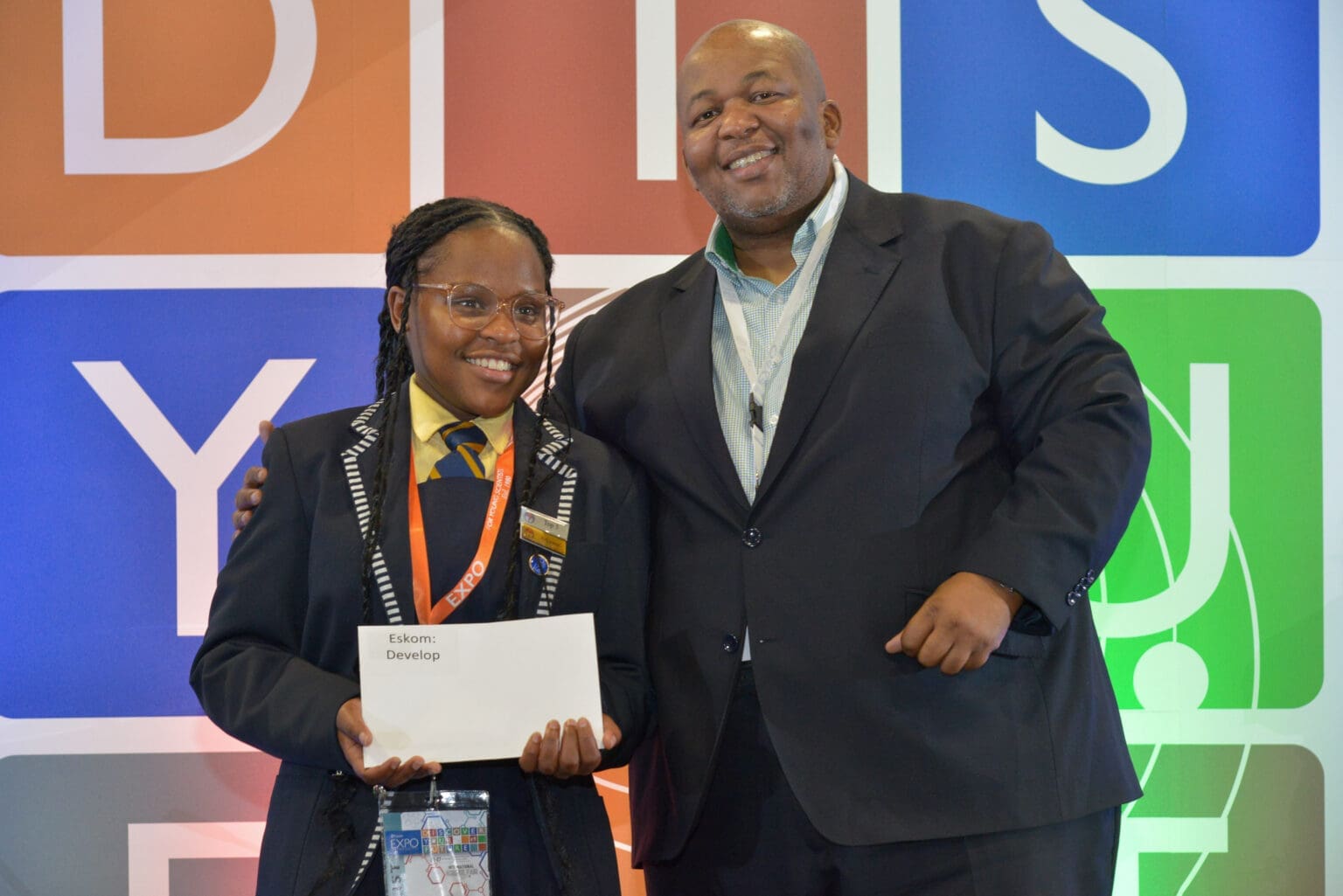Eskom Expo ISF Celebrates Top Young Scientists With Prizes And Bursaries Salusiwe Mxayiya, Dan Marokane