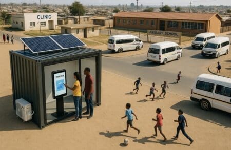 eco-friendly Smart Hubs powered by sustainable energy and equipped with freestanding interactive displays that feature our proudly South African innovation, the Ovico Super App
