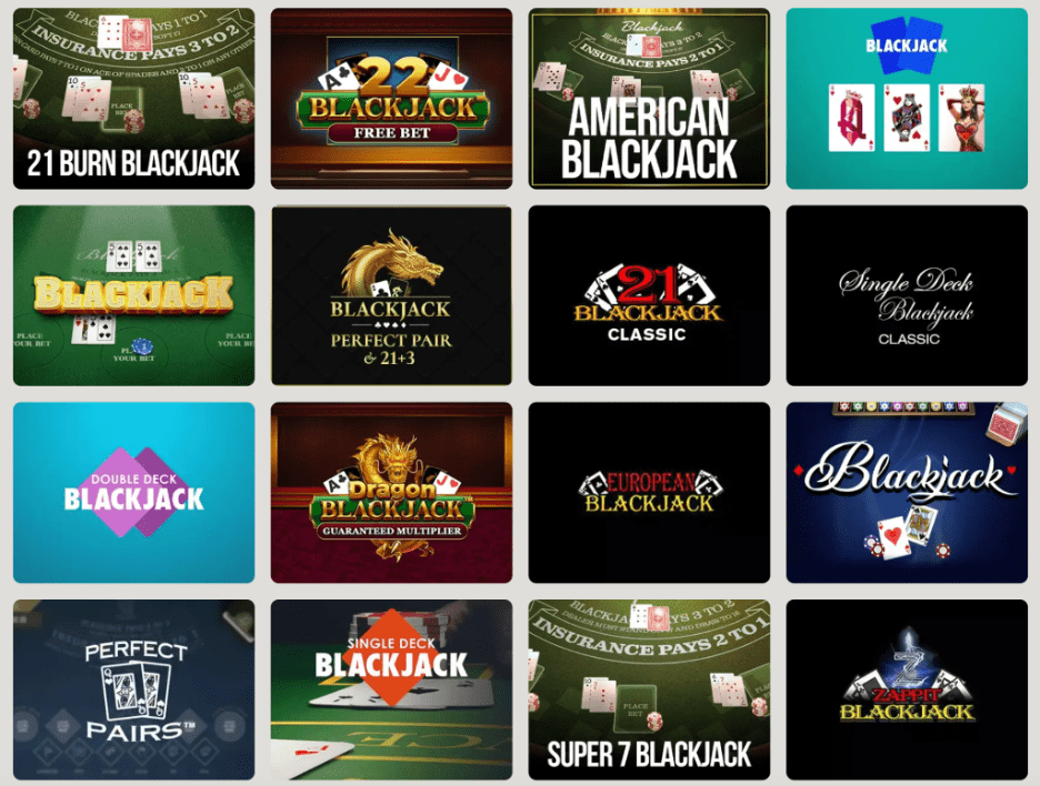 A variety of Blackjack game offers