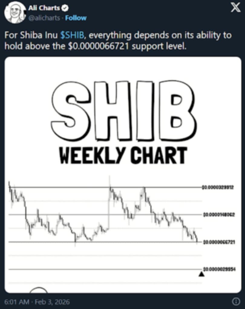 Shib weekly chart