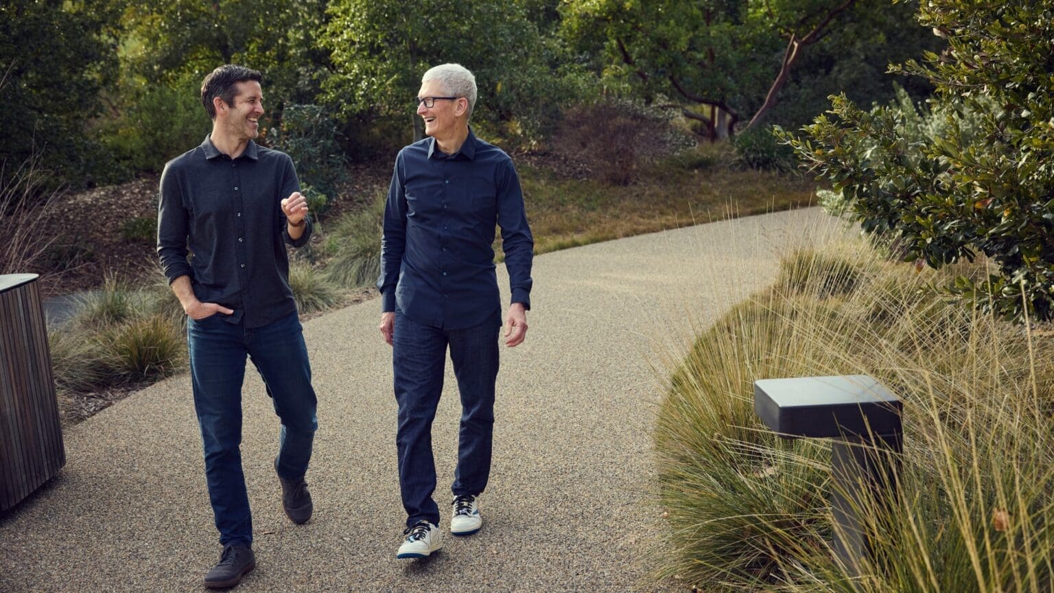 Tim Cook and John Ternus at Apple Park.