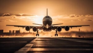 African Aviation’s Tech Spend Isn’t Delivering Full Value – SITA Report Passenger airplane taking off at dusk sky generated by AI
