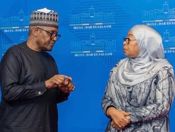 East Africa’s Energy Prize: Tanzania Emerging The Region’s Power Player LEADING LIGHT: Billionaire businessman Aliko Dangote meets Tanzanian President Samia Suluhu Hassan