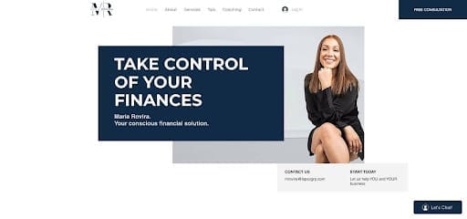 Maria Rovira financial coaching for bilingual business owners homepage screenshot