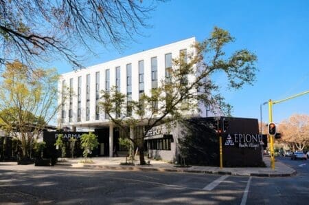 xterior view of Epione Health Villages in Rosebank, Johannesburg